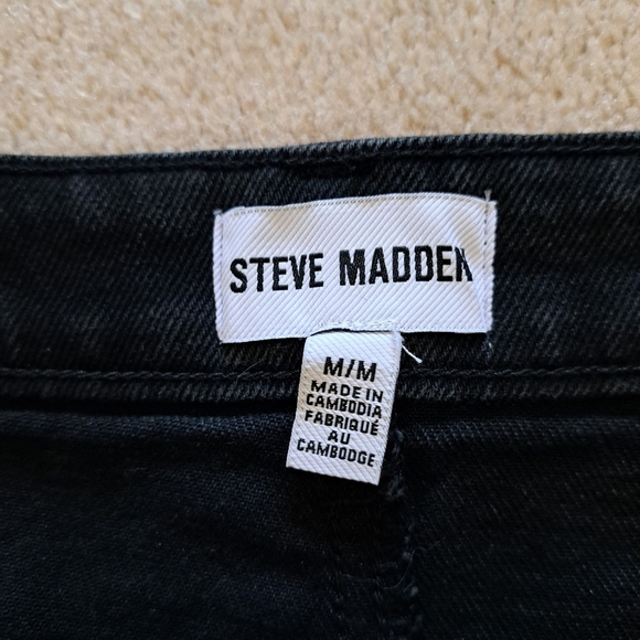 Steve Madden Denim Shorts Women's Medium Black High Rise Jean Stretch New! - Picture 6 of 10